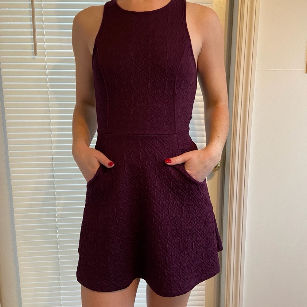 Plum dress with pockets